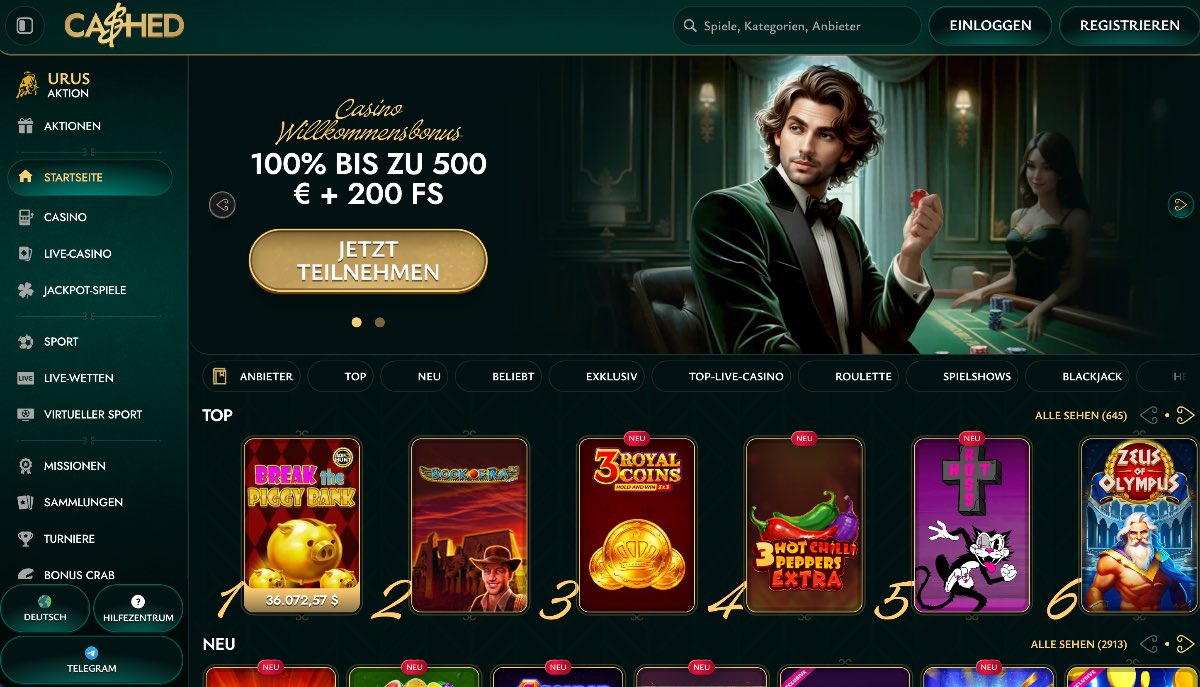 Maximale Freiheit bietet Cashed als Wettanbieter ohne LUGAS mit über 20 verschiedenen Zahlungswegen wie Skrill, Krypto oder Paysafecard für schnelle und absolut sichere Transaktionen.