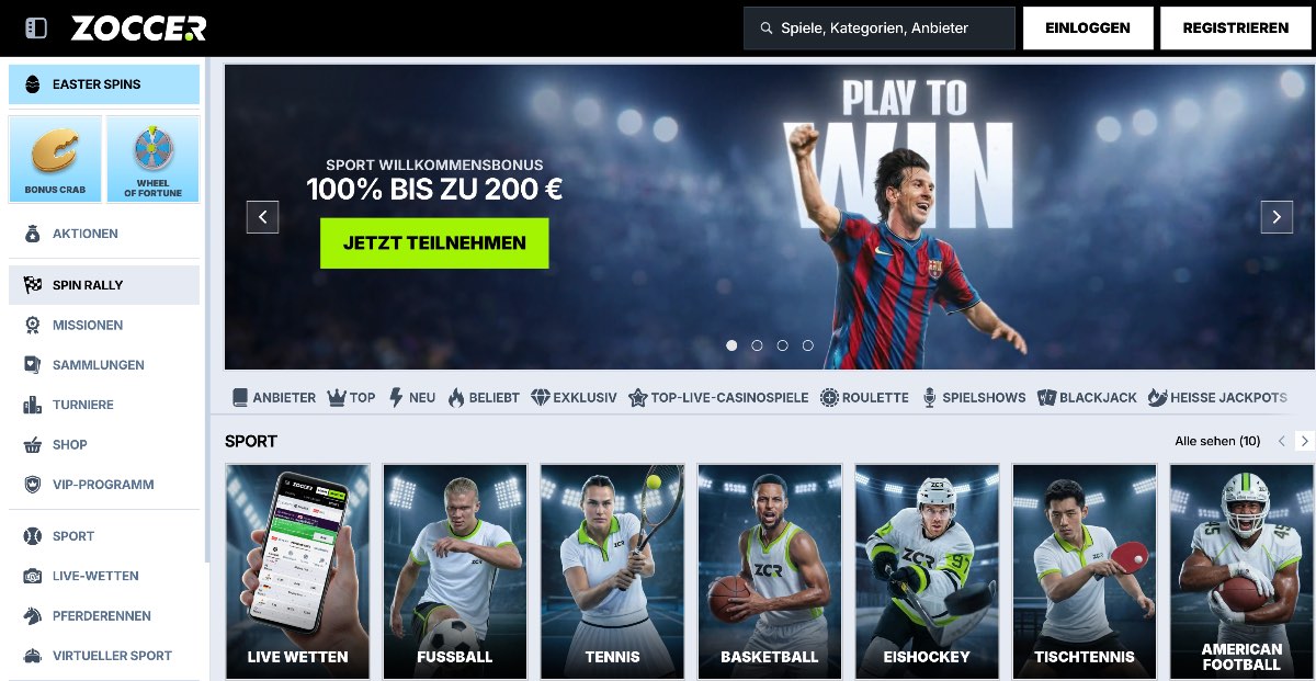 Zoccer ist ein erstklassiger Wettanbieter ohne LUGAS mit Fokus auf Flexibilität durch Paysafecard-Einzahlungen und einer riesigen Auswahl von über 8.300 Spielen für maximale Abwechslung.